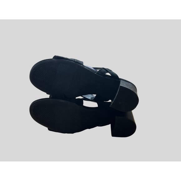 Dexflex Comfort  Velvet Cross-Strap  Elegant Fashion Block Heel Sandals 9.5 - Picture 7 of 9